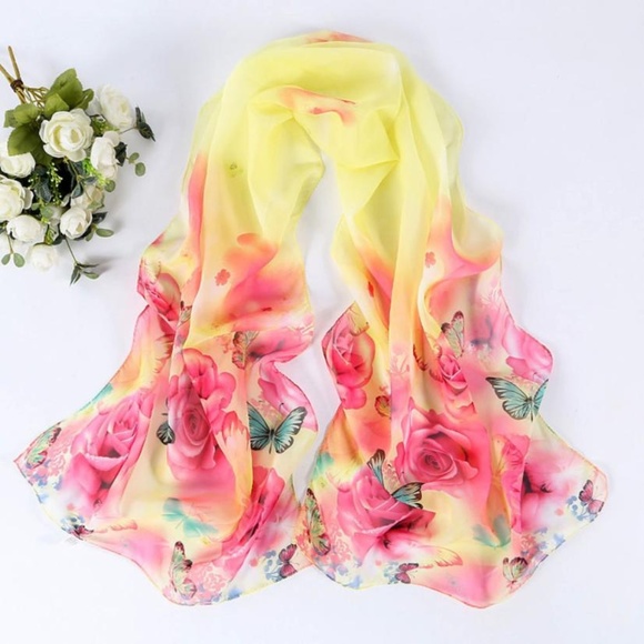 Boutique Accessories - *HOST PICK* Floral Print Chiffon Scarf